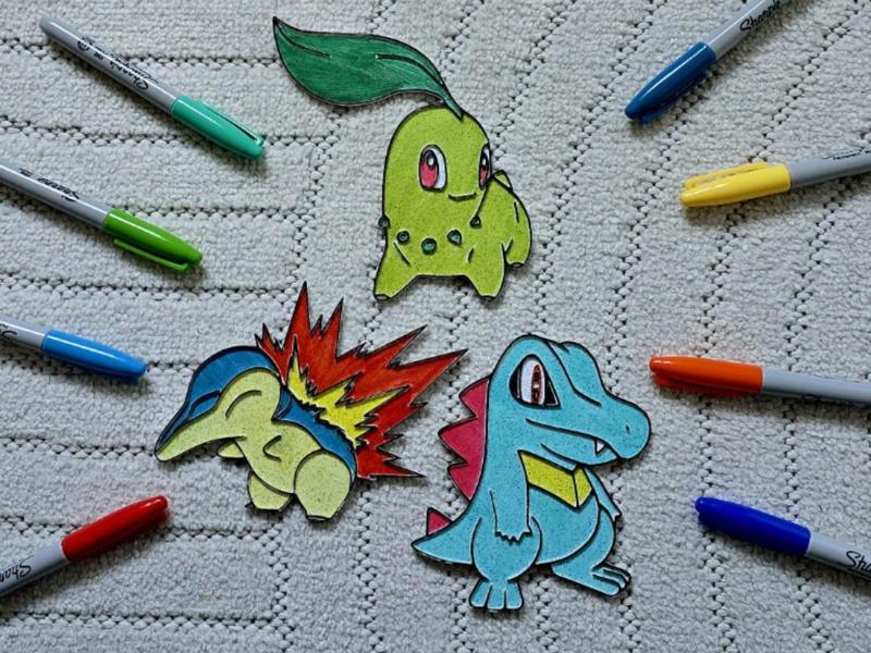 Pokemon Starter Gen 2 Coloring Plate Color Sheet