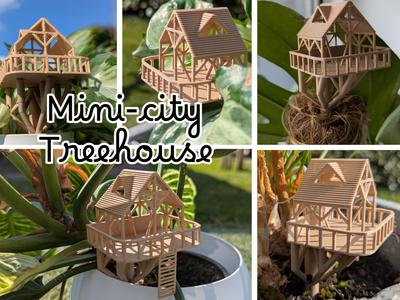 Mini city treehouse - plant decoration