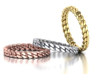 Miami Cuban Link Chain Ring Stackble Ring
