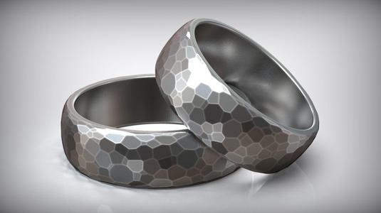 Forged Hammered Wedding Rings