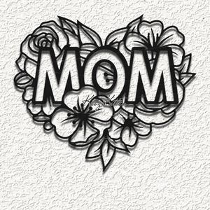 mom flowers heart a wall art home decor