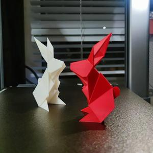 Easter Bunny - Origami style - Paper-cut style Easter Bunny