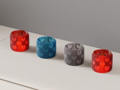 Heart Design LED Tealight Lamp. Under 1hr print