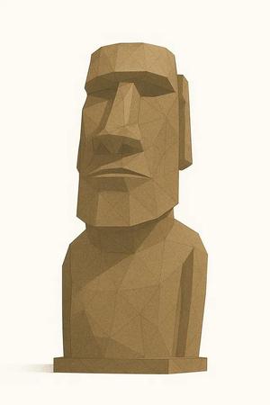 Moai, Isla de pascua, Low Poly   