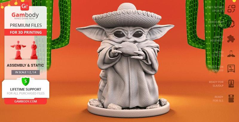 Baby Yoda - Cinco de Mayo 3D Printing Figurine | Assembly