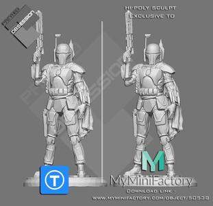 Star Wars - Boba Fett - Full Character - Low Poly - Hi-Poly in Description