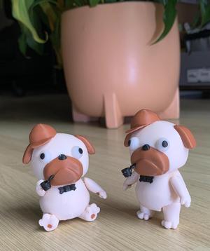 Cute Articulated Detective Pug Toy