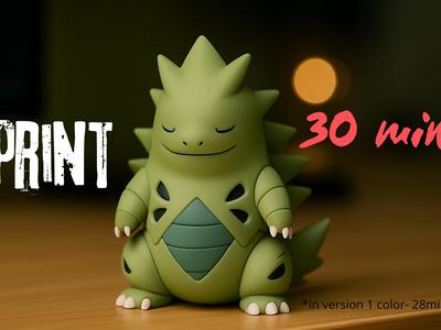 Little Tyranitar -print 30min- Pokemon - Keychain