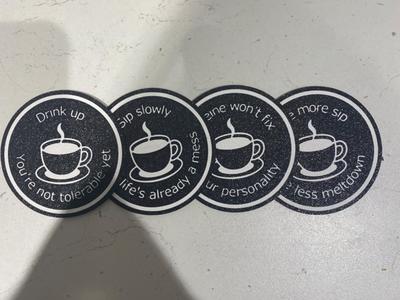 Funny insulting coaster set