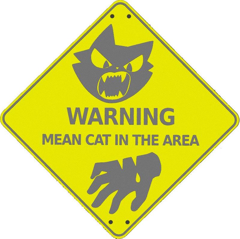 Cat warning sign