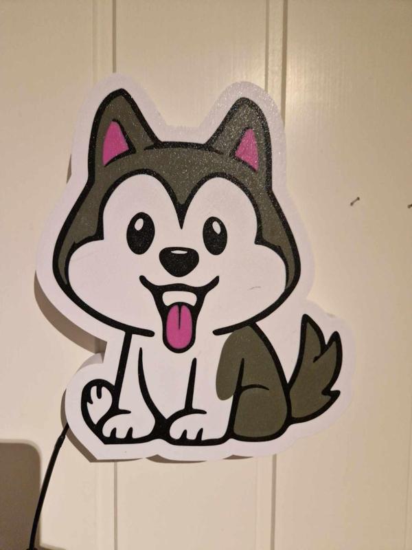 Cute husky dog light box - Wall and stand version