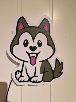 Cute husky dog light box - Wall and stand version