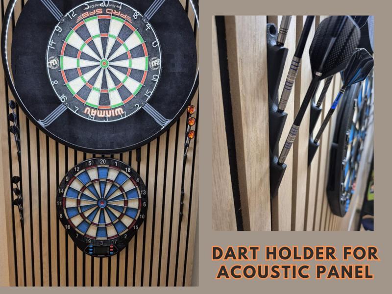 Dart holder for acoustic panel