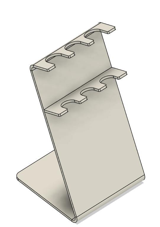 Pipette holder/stand (Gilson clone for Profimed) optimised for laser cutting