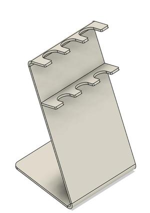 Pipette holder/stand (Gilson clone for Profimed) optimised for laser cutting