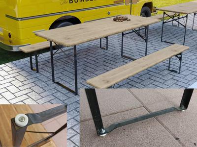 Rubber pads for outdoor wooden folding beer table
