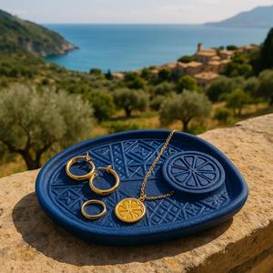 Lemon Gioiello Tray – 3D Printable Jewelry Dish with Sicilian Pattern – Mediterranean Decor STL