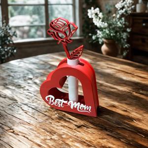 HEART VASE / MOTHERSDAY VASE / BEST MOM / MOM / GIFT 