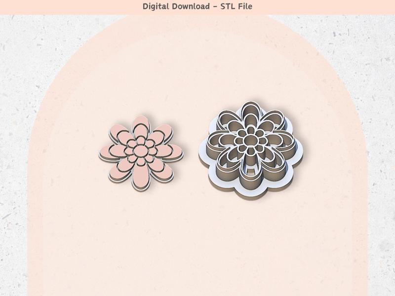 Flower Clay Cutter for Polymer Clay | Floral 14 | Digital STL File | Clay Tools | 5 Sizes