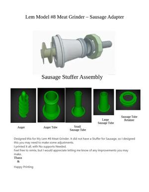 Lem Model #8 Meat Stuffing Adapter