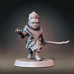 Gnome Warlock Type A w/ Modular Hands + Weapons (Presupported)