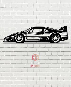 FERRARI F40 - 2D WALL ART #2