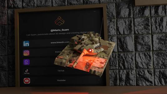 Modelo 3D de Tanque de Combate – Versión Miniatura   