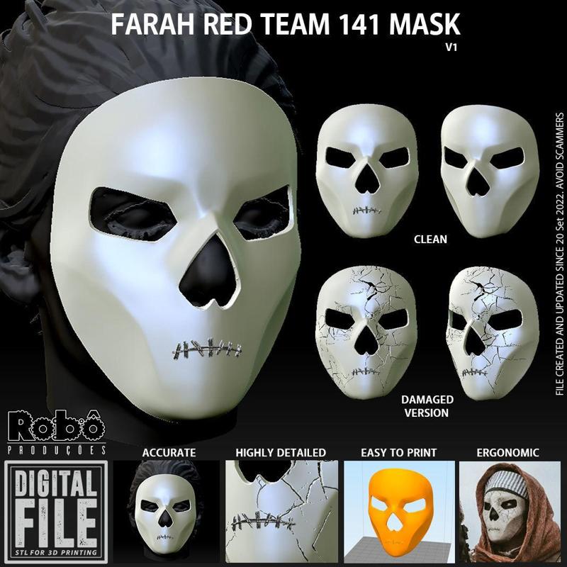 Farah Red Team 141 Mask - Call of Duty - MW2 - Warfare