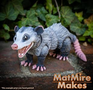 Opossum, Articulated fidget, Print-In-Place Body, Snap-Fit Assembly, Cute Flexi
