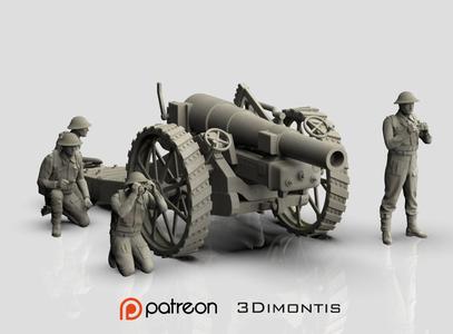 British soldiers ARTILLERY ww2 and Howitzer Mark VI UK