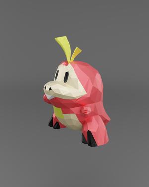 Low Poly Fuecoco - Fan Art