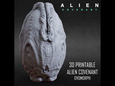 3D PRINTABLE ALIEN COVENANT CLOSED EGG