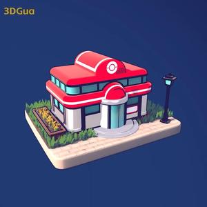 Pokémon Center Fan Art Model   