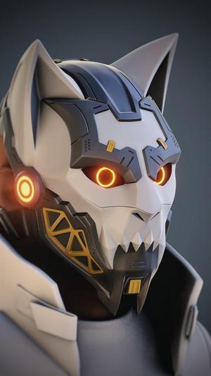 Cyber Cat - cosplay sci-fi mask - digital stl file for 3D-printing