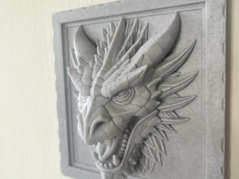 Colored Dragon head wall art frame 