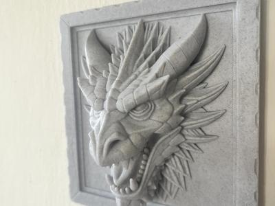 Colored Dragon head wall art frame 