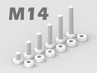 M14 Bolt and Nut - 6 variations / Tolerance Test /