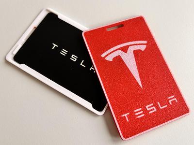 Key Card Badge - with TESLA Logo and text