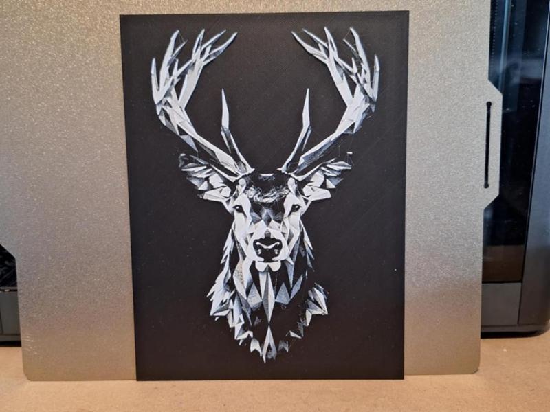 Geometric Stag Head - Hueforge