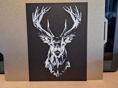 Geometric Stag Head - Hueforge