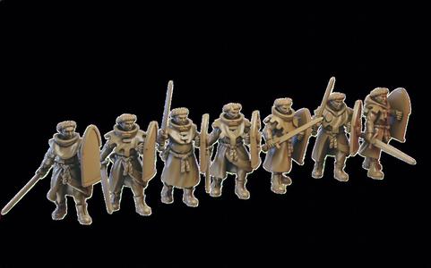 Medieval Warrior Priest Miniatures (32mm, modular)