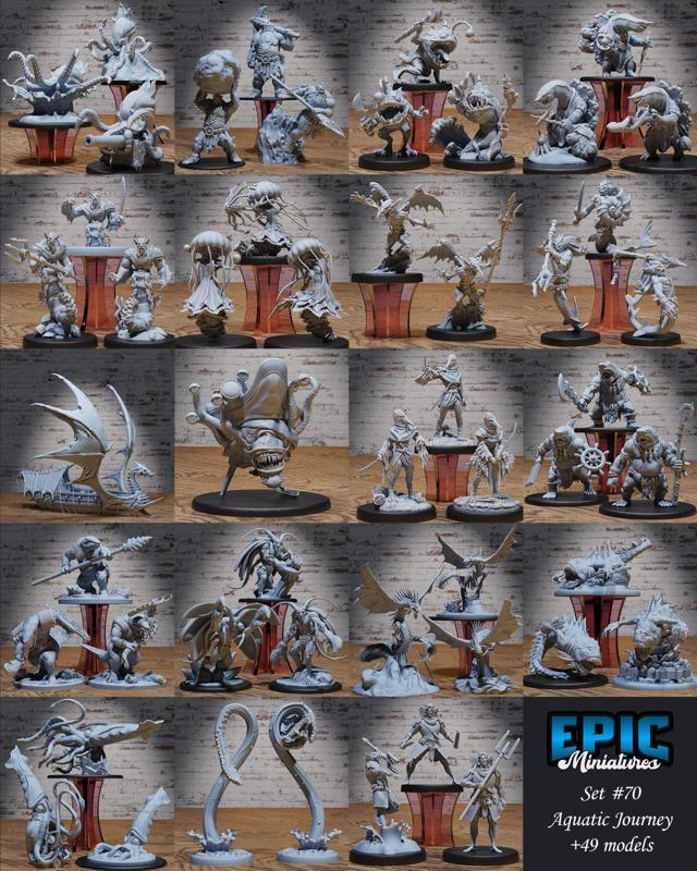 Aquatic Journey Set / Ocean & Sea Encounter / Water Enemies Collection / Pre-Supported