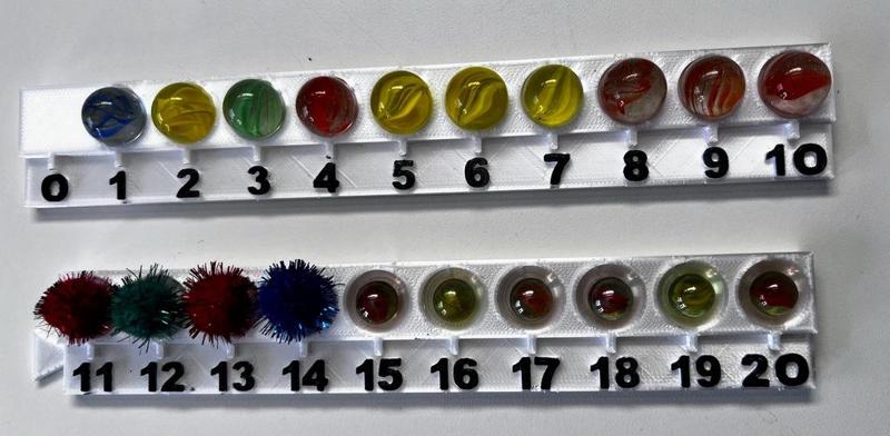 Marble number line 1 - 10 and 11 - 20