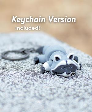 Riggly Raccoon Articulated Fidget Raccoon - Keychain - Ludo 3D Printed Flexi