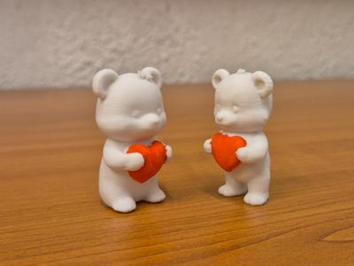Two cute little teddy bears for Valentine's Day