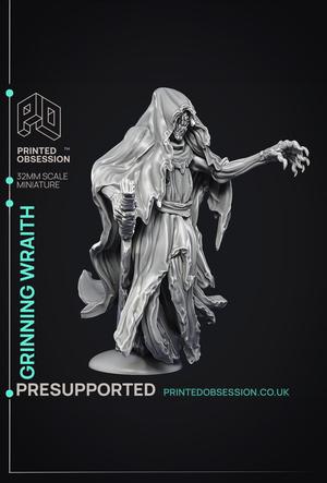 The Grinning Wraith - Ghost Knight - PRESUPPORTED - Illustrated and Stats - 32mm scale 