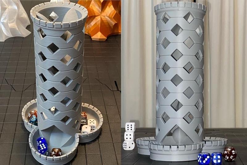 Castle Dice Tower - Triple Helix Spiral Fan