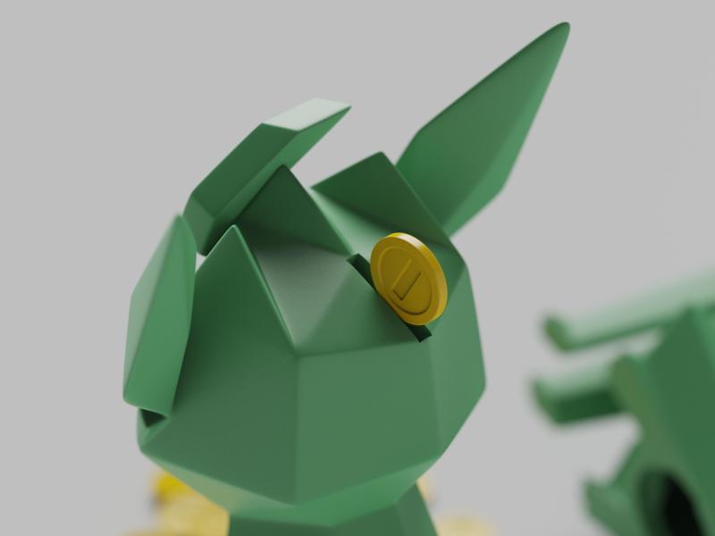 Low-poly Leafeon - Piggy Bank