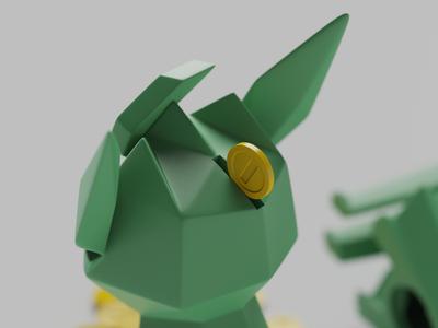 Low-poly Leafeon - Piggy Bank