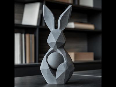 Modern Low Poly Easter Bunny